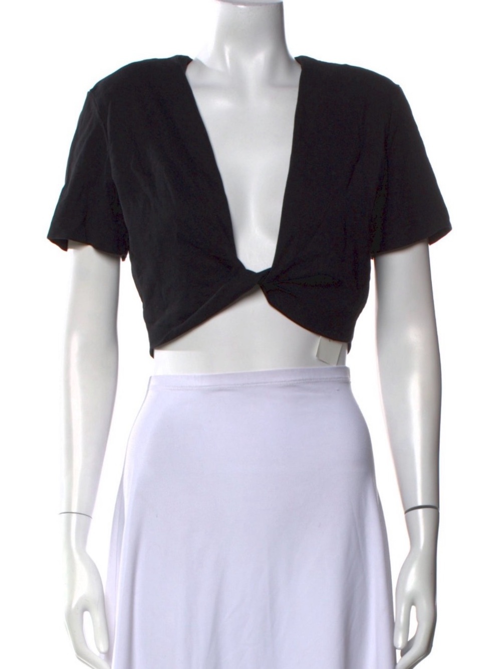 Gauge81 Black Twist-Knot Crop Top